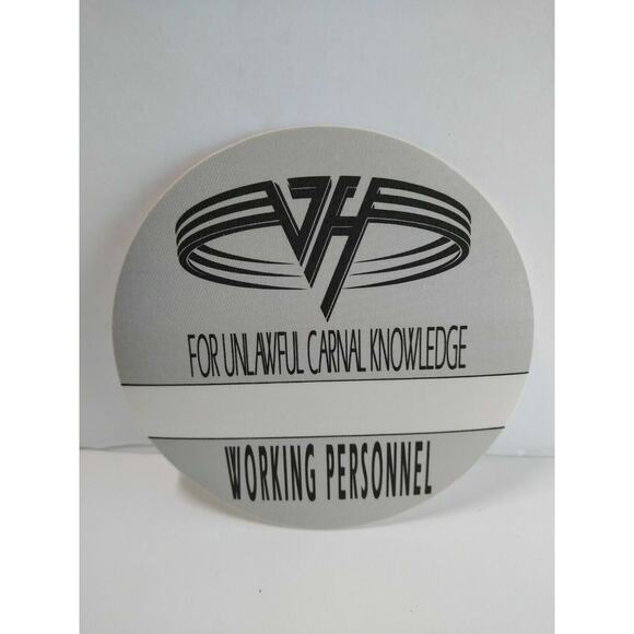 Van Halen Original Backstage Pass Original 1991 Carnal Knowledge Silver Eddie - Picture 2 of 4